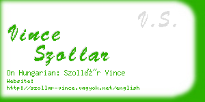 vince szollar business card